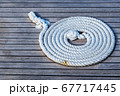 Rope neatly left on a boat 67717445