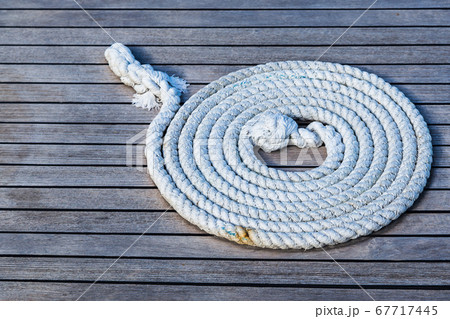 Rope neatly left on a boat Rope neatly left on a boat 67717445