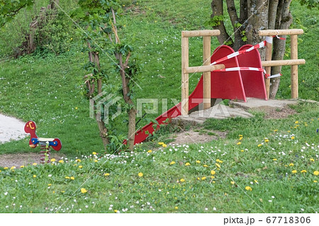 Corona virus quarantine lockdown playground slide Corona virus quarantine lockdown playground slide 67718306