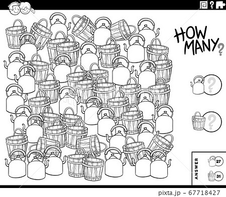 counting kettels and buckets educational game 67718427