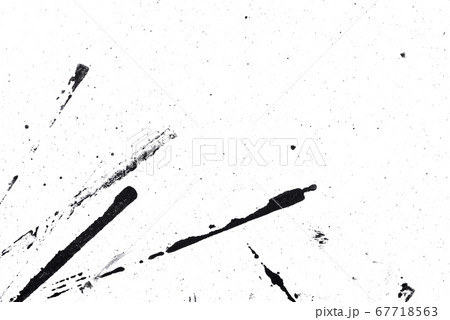 Abstract drops and smears of black acrylic paint. 67718563