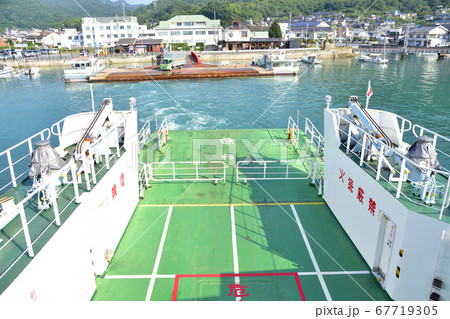 大久野島（うさぎ島）の風景と島へのフェリー航路 67719305