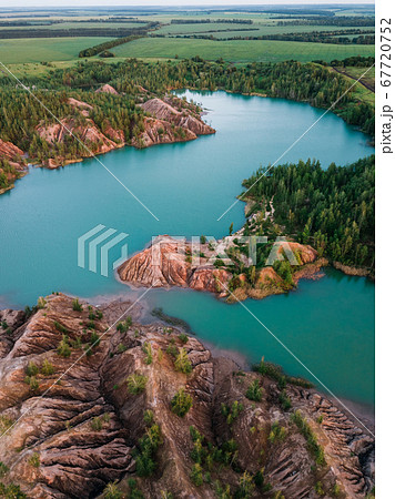 Aerial view of Konduki, Romancevskie gory in Tula Oblast, Russia 67720752