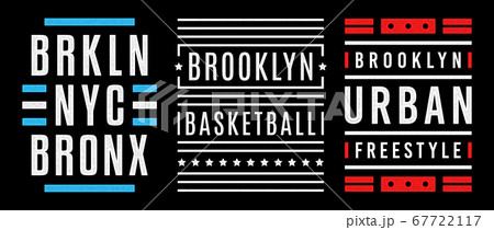 Vector retro illustration on the theme of Brooklyn. Urban. Modern. Stylized vintage grunge white typography, t-shirt graphics, poster, print. 67722117