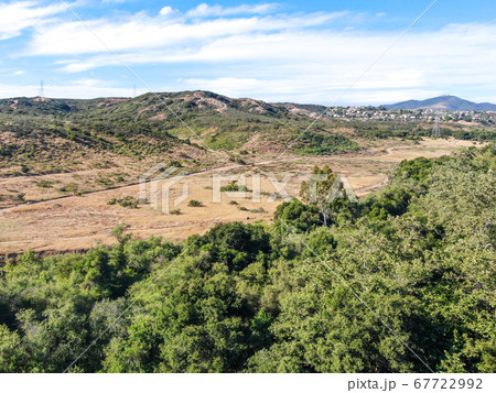 Aerial view of Los Penasquitos Canyon Preserve, San Diego 67722992