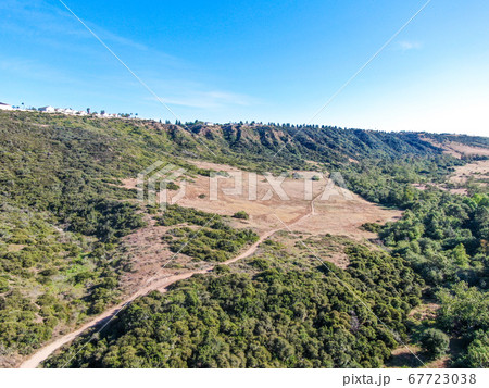 Aerial view of Los Penasquitos Canyon Preserve, San Diego 67723038