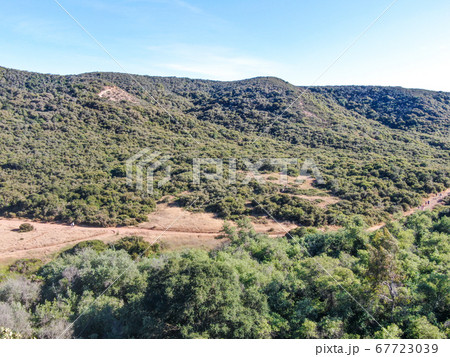 Aerial view of Los Penasquitos Canyon Preserve, San Diego 67723039