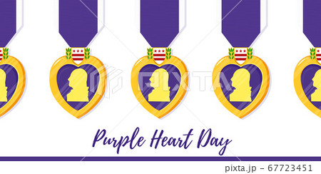 Vector template poster Purple Heart Day 67723451