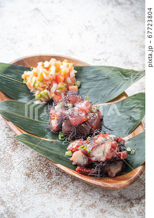 authentic hawaiian poke and lomi-lomi salmon 67723804