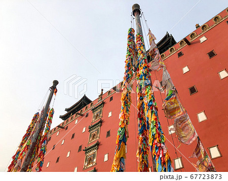 Buddhist color prayer flags at The Putuo Zongcheng Buddhist Temple, Chengde, China Buddhist color prayer flags at The Putuo Zongcheng Buddhist Temple, Chengde, China 67723873