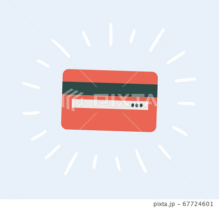 Plastic credit card in hand. Hand drawn vector 67724601