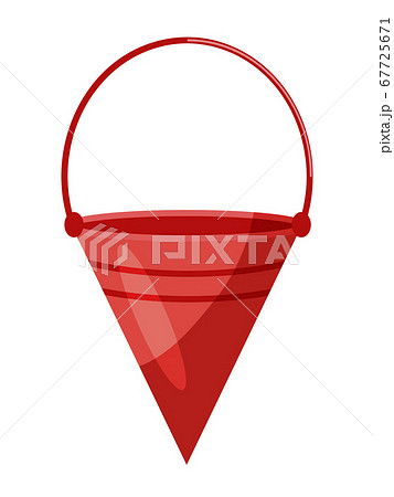 Red fire cone-shaped bucket isolated on white 67725671