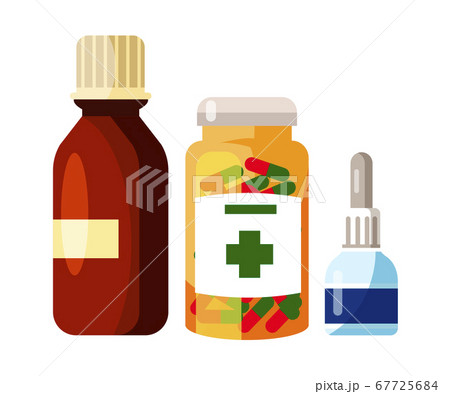 Pharmaceutical syrup, tablets, drops on white set Pharmaceutical syrup, tablets, drops on white set 67725684