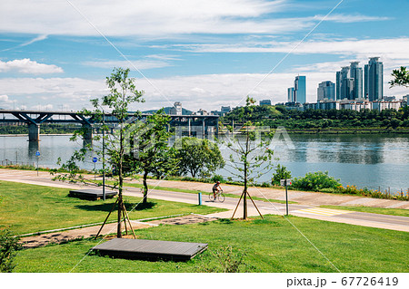 Ttukseom Hangang Park at summer in Seoul, korea Ttukseom Hangang Park at summer in Seoul, korea 67726419