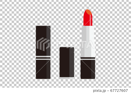 赤色の口紅のメイクアイテムイラストのイラスト素材