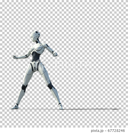 AIロボット　女性型アンドロイド　perming3DCG イラスト素材 67728246