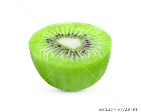 half kiwi fruit on white background half kiwi fruit on white background 67728791