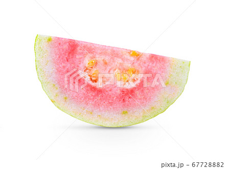 half red guava isolated on white background half red guava isolated on white background 67728882