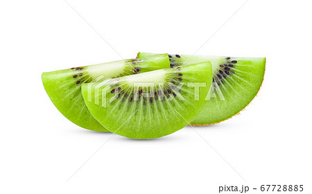 slice kiwi fruit on white background 67728885
