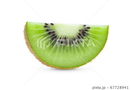 .slice kiwi fruit on white background 67728941