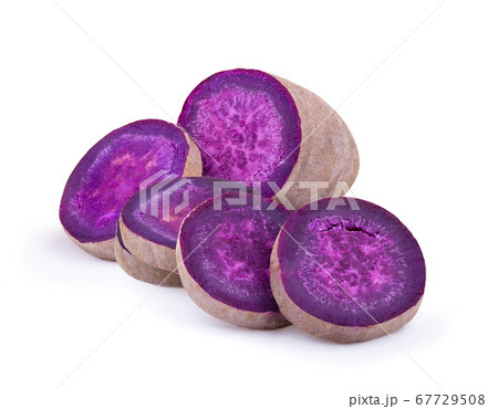 purple yams on isolated white background 67729508