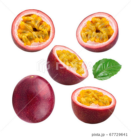set of passion fruit isolated on the white 67729641