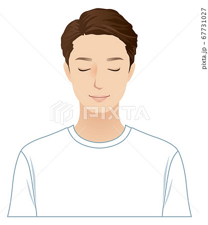 目を閉じた男性　スキンケア 67731027