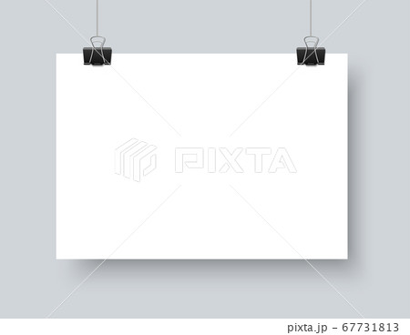 Realistic vector white paper A4 horizontal mockup 67731813