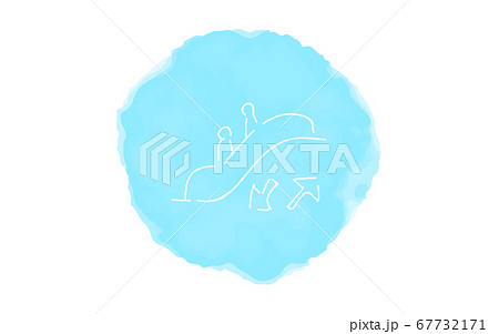 アナログ手書き風のゆるいタッチのアイコン：エスカレーター 67732171