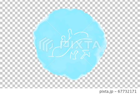 アナログ手書き風のゆるいタッチのアイコン：エスカレーター 67732171