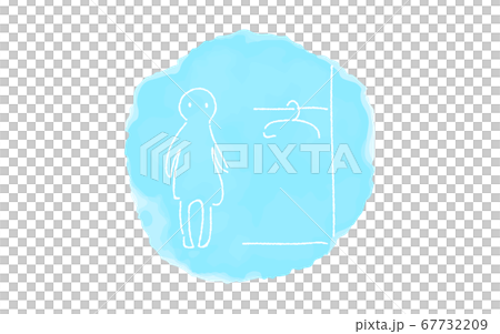 アナログ手書き風のゆるいタッチのアイコン 女子更衣室のイラスト素材