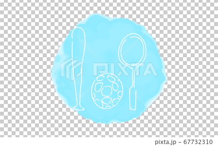 アナログ手書き風のゆるいタッチのアイコン 球技のイラスト素材