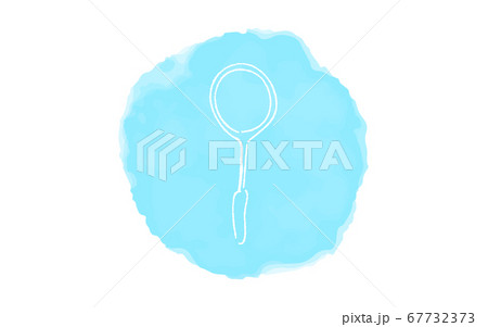 アナログ手書き風のゆるいタッチのアイコン テニスラケットのイラスト素材
