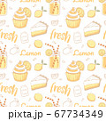 seamless pattern desserts made from lemon 67734349