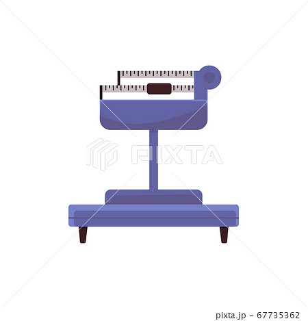 Blue mechanical precision balance scale with sliding mass 67735362