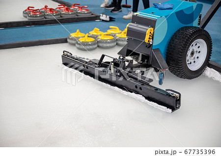 Cleaner sweeper machine on ice field Cleaner sweeper machine on ice field 67735396