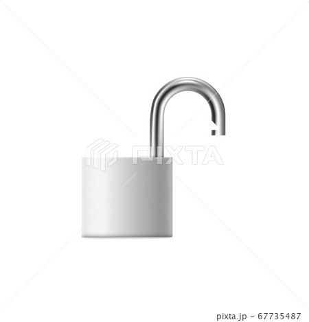 Open metal security lock isolated on white background 67735487