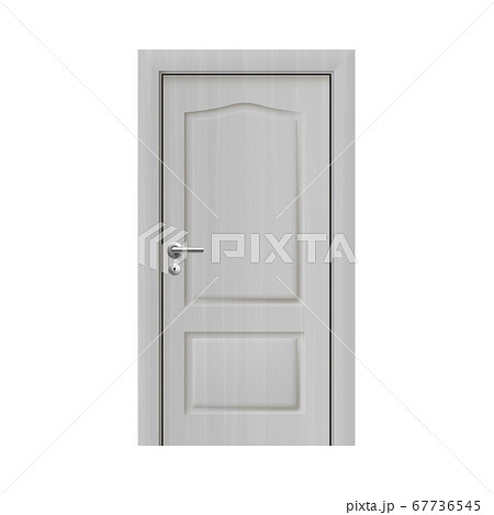 Classic white wooden two panel door in realistic 3D style Classic white wooden two panel door in realistic 3D style 67736545