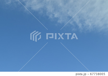 青空と綿あめのような雲の写真素材