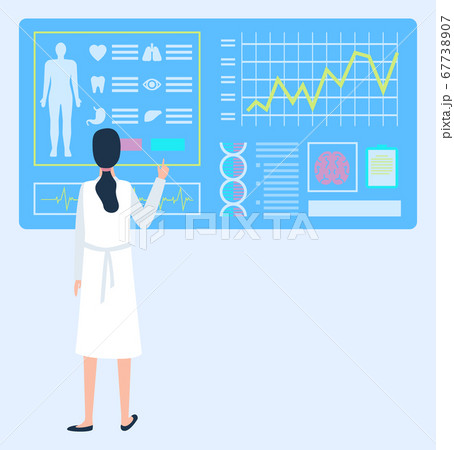 Doctor Wearing Uniform Scanning Patients Body 67738907