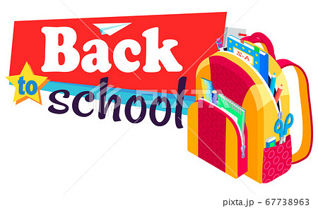 Back to School, Rucksack with Books and Textbooks 67738963