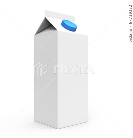 Juice, milk white carton box with blue cap 67739322