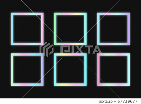 Rectangular holographic frames set in psychedelic vaporwave style. 67739677