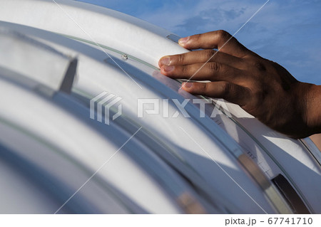 hand of black Migrant detail on life boat hand of black Migrant detail on life boat 67741710