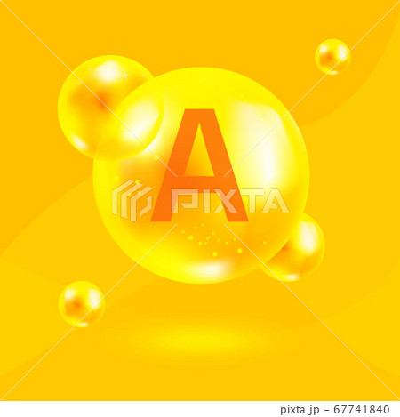 Vitamin A gold icon. Retinol drop drop. 67741840