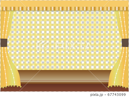 ステージ01 03 黄色いカーテン 壁紙 背景 のイラスト素材