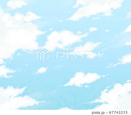 薄い色の青空と雲の イラストのイラスト素材