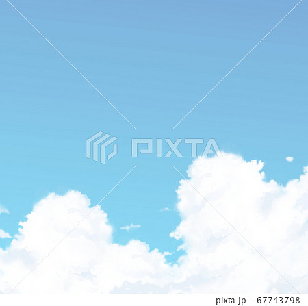 淡い色使いの空のデジタルイラストのイラスト素材