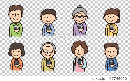 家族_スマホ_表情_うれしい 67744050