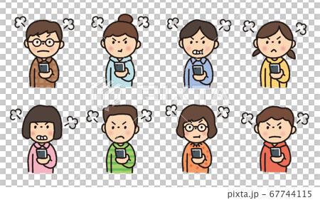 こども_スマホ_表情_怒る 67744115